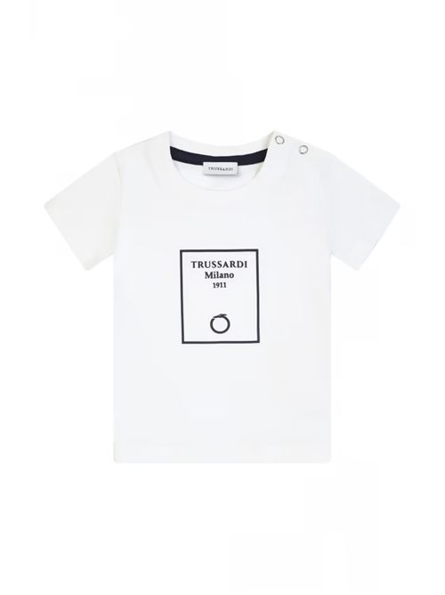 T-shirt con logo frontale TRUSSARDI JEANS | TIP25046TS/BLJWHITE